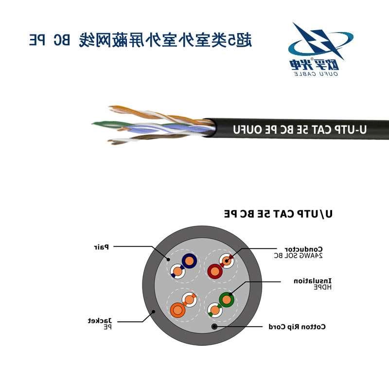 广安市U/UTP超5类4对非屏蔽室外电缆(23AWG)