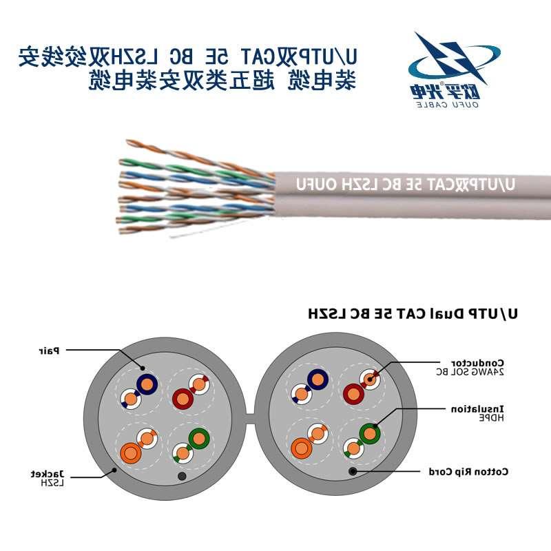 广安市U/UTP超五类双4对非屏蔽电缆(24AWG)